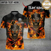 Maxcorners Darts Skull Flame Multicolor Customized Name, Team Name 3D Shirts