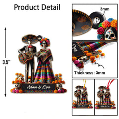 Maxcorners Custom Name Mexican Couple Ornament, Mexican Couple Christmas Gift 2D Flat LM2111