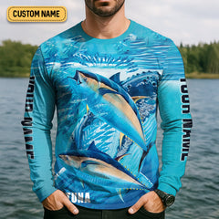 Maxcorners The Tuna Are Calling And I Must Go Fishing UPF Shirts, Fishing Gifts For Men, Tuna Fishing Shirts For Men