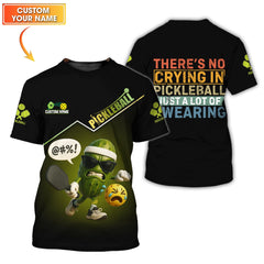 Maxcorners Custom Pickleball Shirt | Funny Angry Dill Design | There’s No Crying, Just Swearing