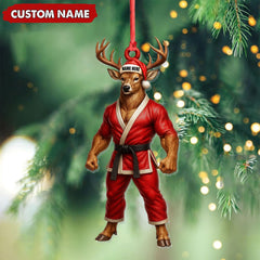 Maxcorners Personalized Karate Deer Ornament, Custom Name Martial Arts Christmas Decoration
LM0411