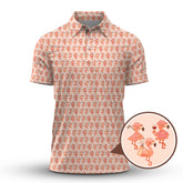 Maxcorners Flamingo Pattern Golf Shirt, Funny Ladies Golf Shirts, Flamingo Golf Polos for Women
