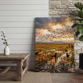 Maxcorners Duck Hunting Dogs Chasing Flying Ducks Personalized Name Canvas