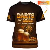 Maxcorners Darts and Beer That Why I'm Here T Shirts, Funny Pub Lover Gift Darts Team Shirts LM0509