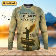 Maxcorners Fishing In Heaven Fishing UPF Shirts, Fishing Memorial Presents For Fishermen, Fishing Shirts For Men