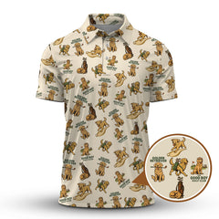 Maxcorners Golden Retriever Golf Shirts, Funny Golden Retriever Golf Shirt For Dog Lovers, Pattern Golf Polos