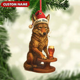 Maxcorners Personalized Acrylic Wolf Coyote Christmas Ornament - Personalized Holiday Decoration for Hunters & Wildlife Lovers LM0110