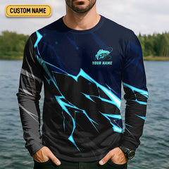 Maxcorners Happiness Is A Big Fish And A Witness Fishing UPF Shirts, Funny Fishing Shirt, Fishing Shirts For Men