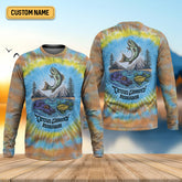 Maxcorners Tie Dyed Pattern Fishing UPF Shirts, Fishing Gifts For Men, Men's Fishing Shirt, Fishing Shirts For Men