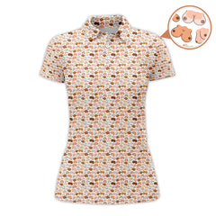 Maxcorners Boobs Pattern Golf Polos, Funny Golf Shirt, Crazy Golf Shirts For Men
