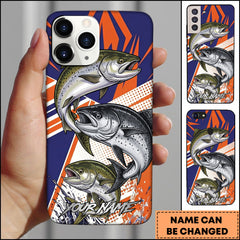 Maxcorner Chinook Fishing Dynamic Splash Comic Style Personalized Name 3D Phone Case