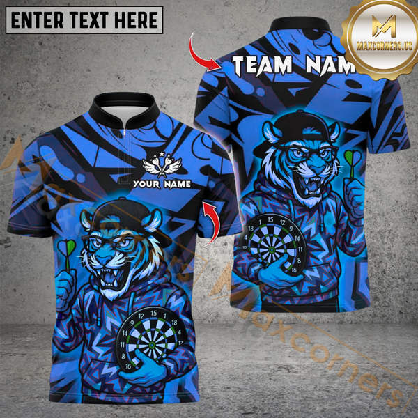 Maxcorners Streetwear Tiger With Dartboard Design Multioptions Personalized Name, Team Name Unisex 3D Shirts