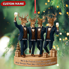 Maxcorners Personalized Friends Christmas Ornament, Funny Deer Best Friend Gift, Custom Name Tuxedo Buddy Keepsake MT2411