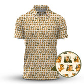 Maxcorners Corgi Golf Pattern Shirt, Cute Dog Golf Polo For Pet Lovers And Golfers, Funny Golf Polos For Men's