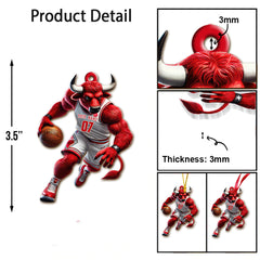 Maxcorners Custom Name Basketball Bulls Team Ornament, Basketball Team Christmas Gift 2D Flat LM2211