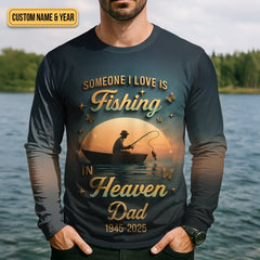Maxcorners Fishing In Heaven SPF Shirt, Custom Fishing Shirt, Presents For Fishermen, Fishing Memorial Gift