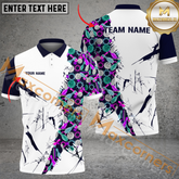 Maxcorners Happy Bowler Pattern Bowling Jersey Multicolor Option Customized Name, Team Name 3D Polo Shirt