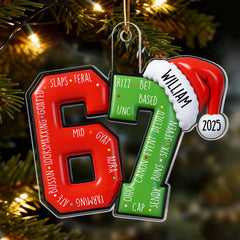 Maxcorners 3D Effect 2025 Teen Slang - Personalized Acrylic Ornament - Funny Christmas Gift For Teen, Grandkid, Gen Alpha 2D Flat TU2511