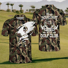 Maxcorners Skull Army Mens Golf Polo Shirt, Mens Golf Gift, Mens Golf Shirt