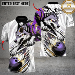 Maxcorners Alpha Wolf Bowlings Strike Multicolor Customized Name, Team Name 3D Shirts