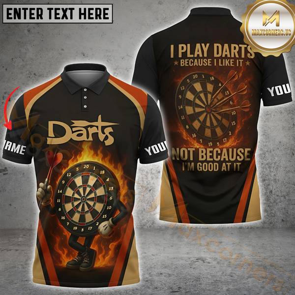 Maxcorners Darts Flaming Board Character Multicolor Personalized 3D Shirt