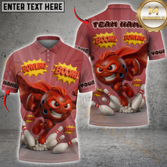 Maxcorners Super Bowling Boom Multicolor Customized Name, Team Name 3D Shirt