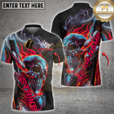 Maxcorners Bowling Flaming Skull Strike Multicolor Customized Name, Team Name 3D Shirts