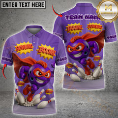 Maxcorners Super Bowling Boom Multicolor Customized Name, Team Name 3D Shirt