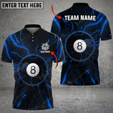 Maxcorners Billiards 8 Ball Abstract Tentacle Multicolor Options Personalized Name And Team Name 3D Polo (4 Colors)