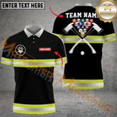 Maxcorners 8-Ball Firefighter Uniform Style Billiard Jersey Multicolor Options Personalized Name, Team Name 3D Polo Shirt