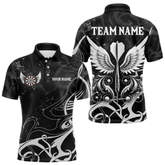 Maxcorners Personalized White Black Arrow Wings Dart Shirts For Men Team Darts Jerseys LM054