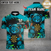 Maxcorners Darts Colorful Patchwork Bear Multicolor Customized Name, Team Name 3D Shirts