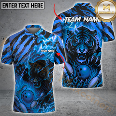 Maxcorners Bowling Wild Fire Tigers Multicolor Customized Name, Team Name 3D Shirts