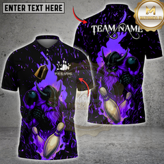 Maxcorners Viking Flame Bowling Multicolor Customized Name, Team Name 3D Shirts