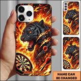 Maxcorners Darts Fire Black Panther Dartboard Personalized Name Phone Case