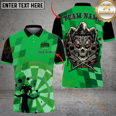 Maxcorners Darts Skull Joker Multicolor Options Personalized Name, Team Name 3D Shirt