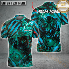 Maxcorners Bowling Wild Fire Tigers Multicolor Customized Name, Team Name 3D Shirts
