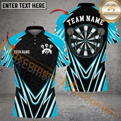 Maxcorners Darts Paint Style MutilColor Option Customized Name, Team Name 3D Polo Shirt