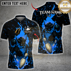 Maxcorners Viking Flame Bowling Multicolor Customized Name, Team Name 3D Shirts