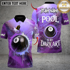 Maxcorners 8 Ball Wizard Billiards Multicolor Customized Name, Team Name 3D Shirt