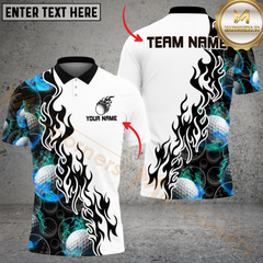 Maxcorners Golf Funny Ball Tropical Leaf Multicolor Customized Name, Team Name 3D Shirts