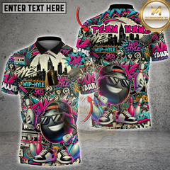 Maxcorners Bowling Graffiti Funny Ball Street Style Multicolor Customized Name, Team Name 3D Shirts