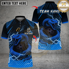 Maxcorners Bowling Thunder Snake Multicolor Customized Name, Team Name 3D Shirts