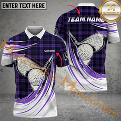 Maxcorners Golf Caro Wind Xmas Multicolor Option Customized Name, Team Name 3D Polo Shirt