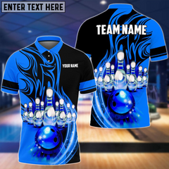 Maxcorners Flame Bowling Ball Break Pins Multicolor Option Customized Name 3D Shirt