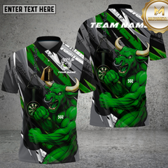 Maxcorners Red Bull Dartboard Fighter Strength Multioptions Personalized Name, Team Name Unisex 3D Shirt (4 Colors)