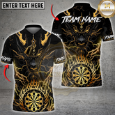 Maxcorners Golden Dragon Darts Multicolor Customized Name, Team Name 3D Shirts