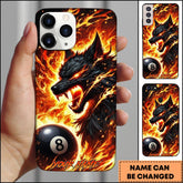 Maxcorners Billiards Fire Dragon 8 Ball Personalized Name Phone Case