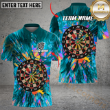 Maxcorners Darts Magic Art Multicolor Option Customized Name, Team Name 3D Polo Shirt
