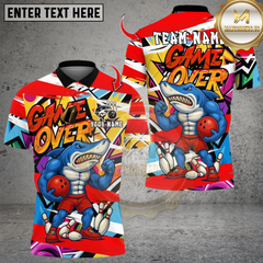 Maxcorners Bowling Game Over Muscle Shark Multicolor Customized Name Team Name 3D Shirts